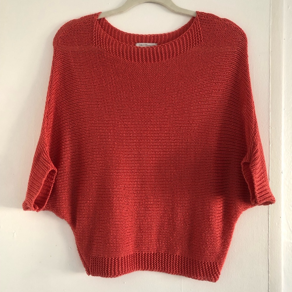 Orange knitted top. M Made in Italy